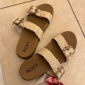 Roxy Women's Cream and Brown Sandals